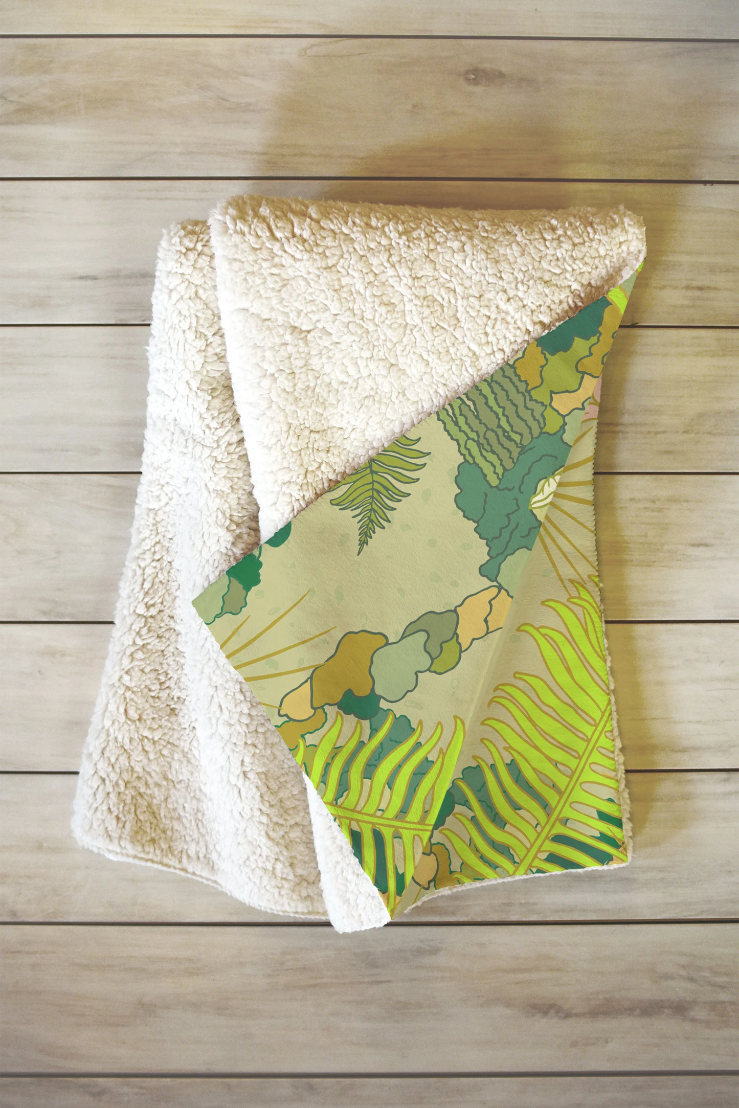 Mossy Forest Floor Sherpa Throw Blanket - Heavyweight