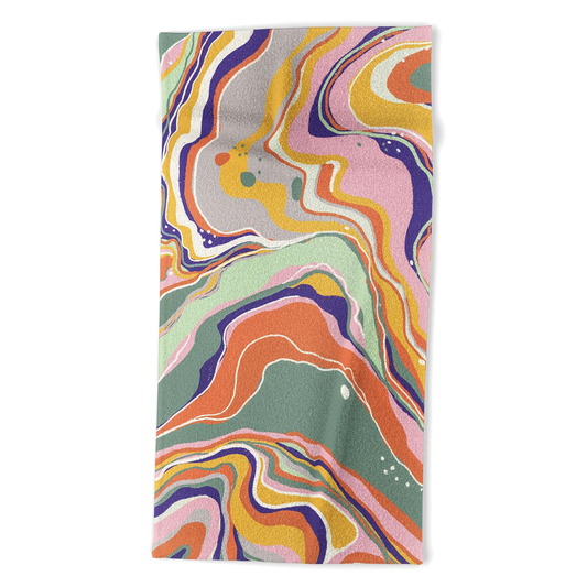 Retro Marble Beach Towel
