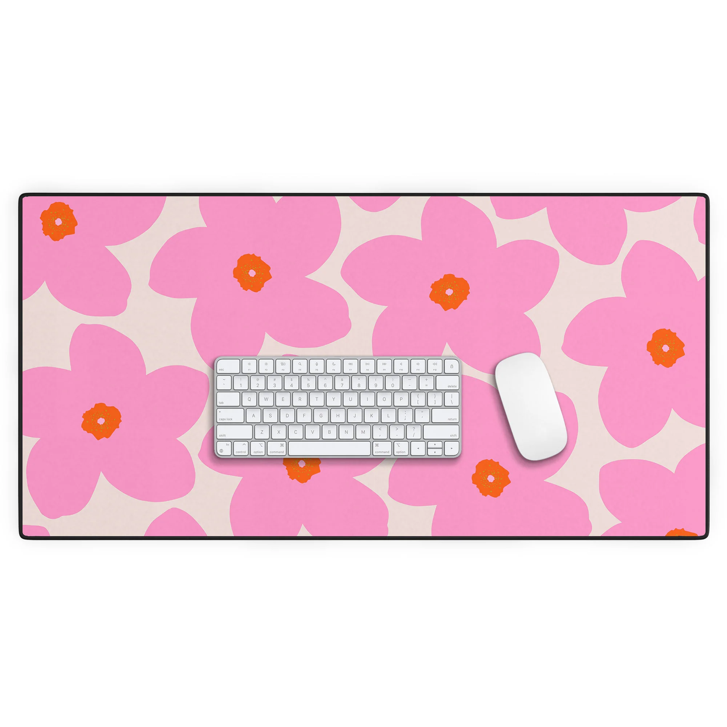 Retro Flower Pink Desk Mat
