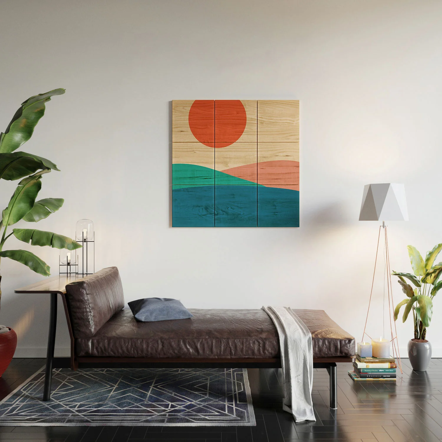 Minimal Sunrise Wood Wall Mural