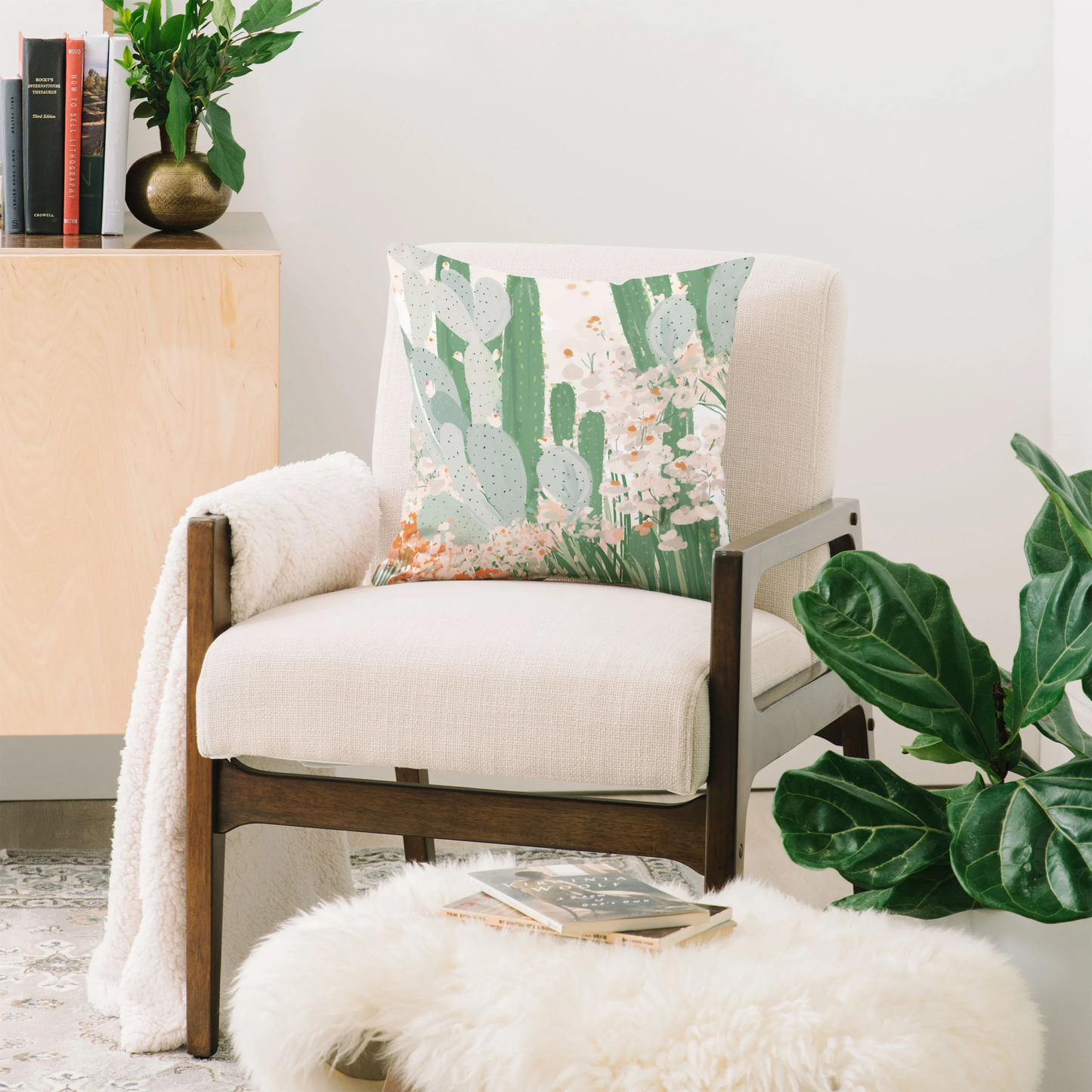 Cactus Garden Throw Pillow