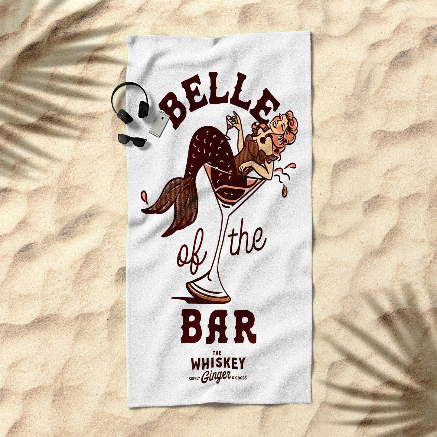 Belle of the Bar Pinup Mermaid Beach Towel