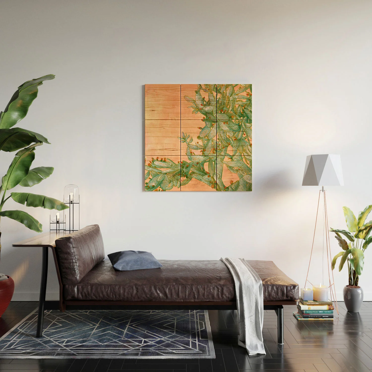 Opuntia Wood Wall Mural