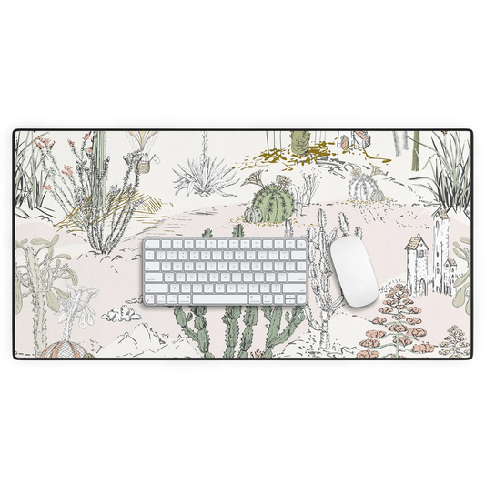 Whimsical Cactus Landscape Airy Desk Mat