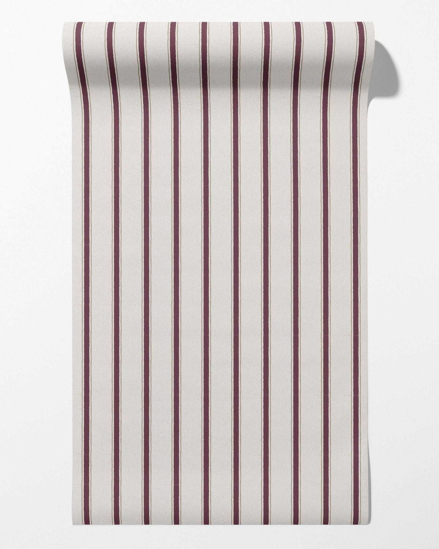 Moulding Line Wallpaper in Plum Red
