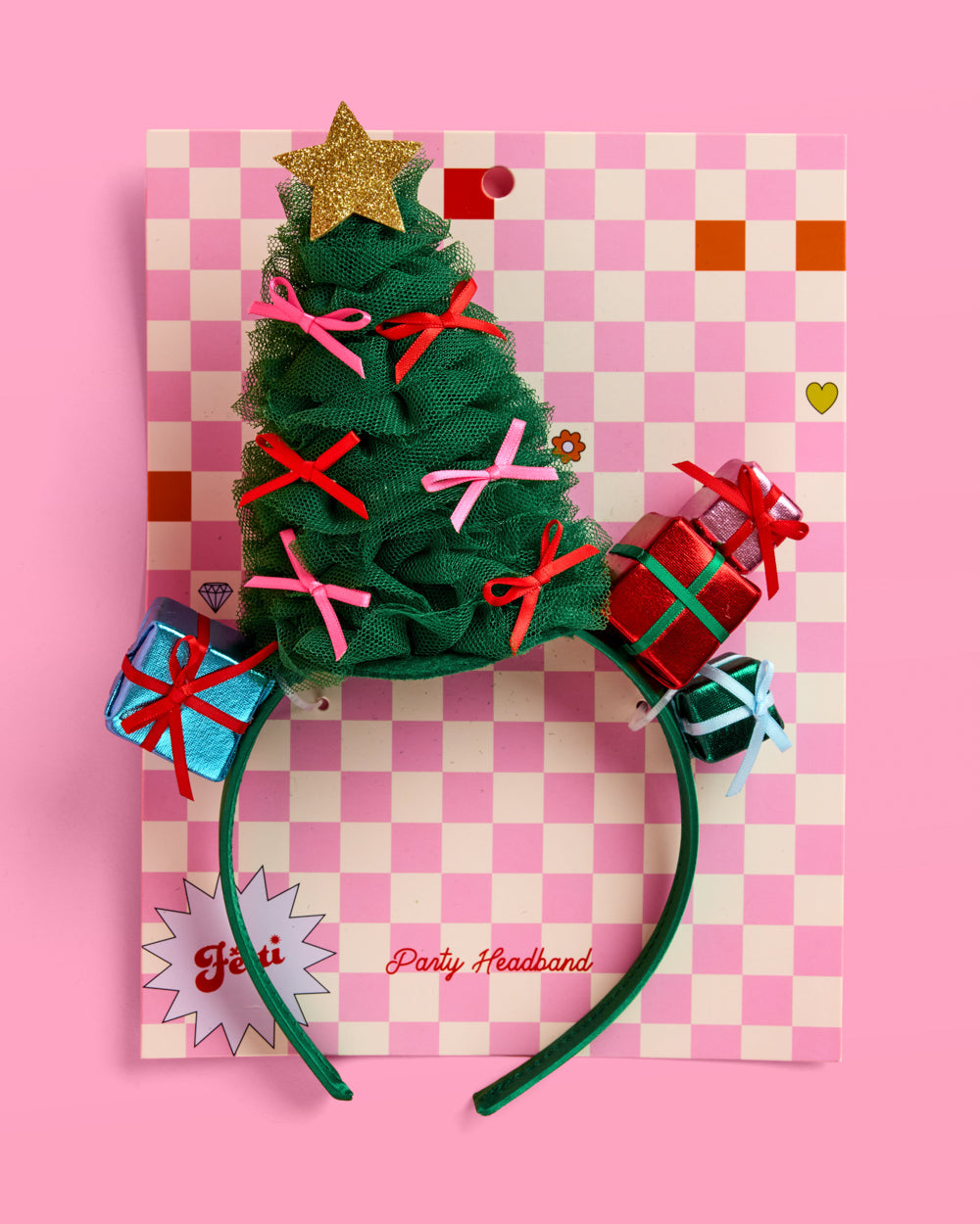 Christmas Tree Headband - green tulle headband