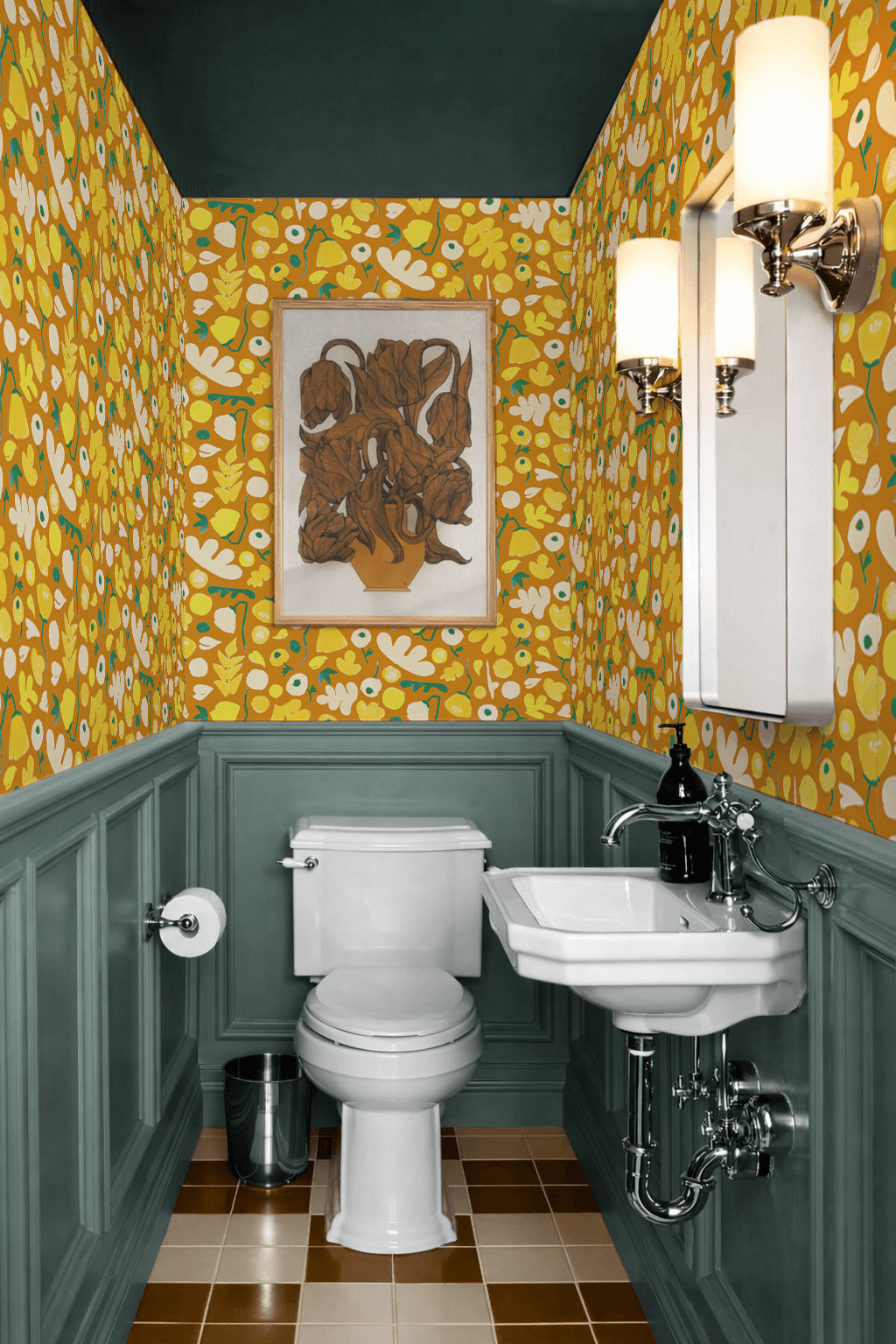 Henri Floral Wallpaper, marigold