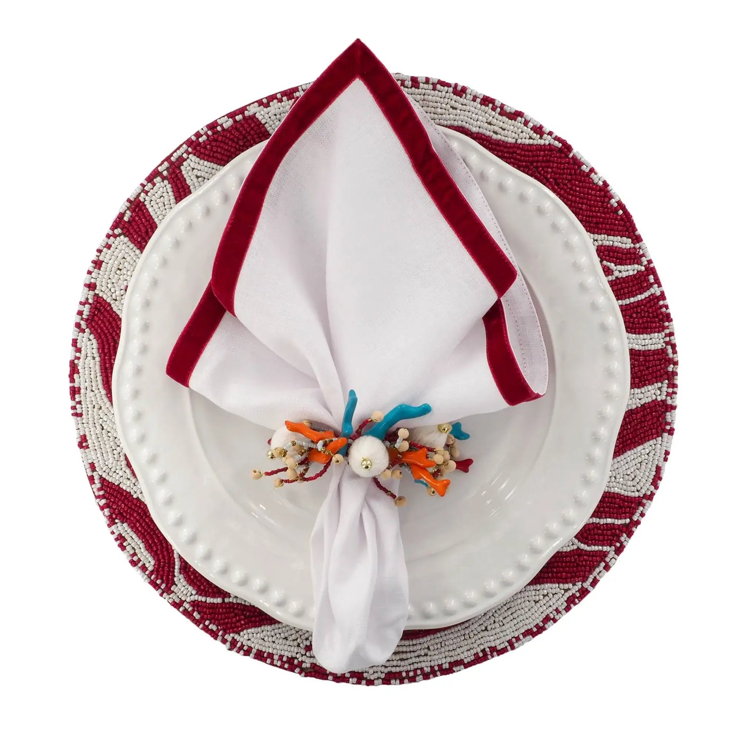 Red & White Placemats Set of 2