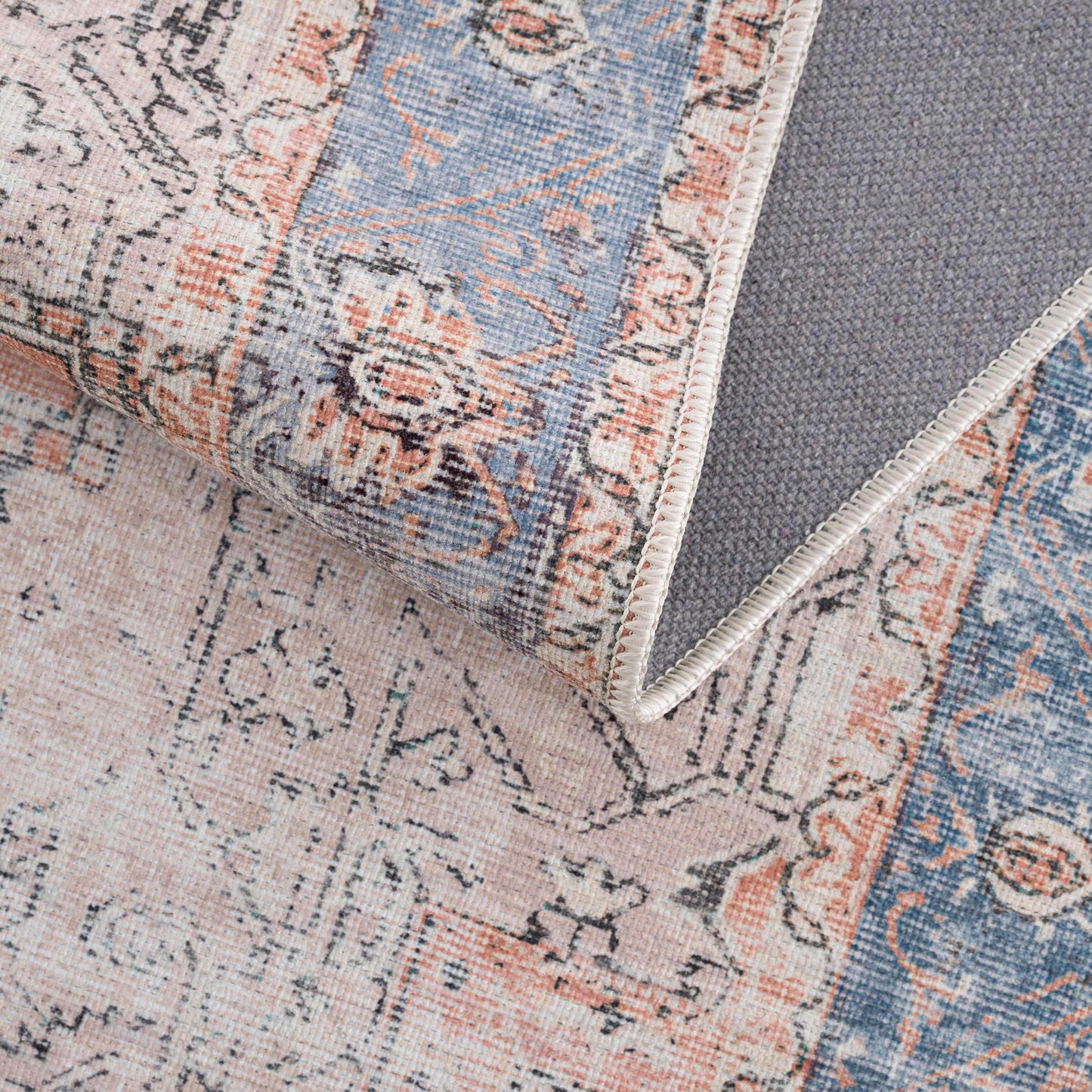Rosman Distressed Washable Area Rug
