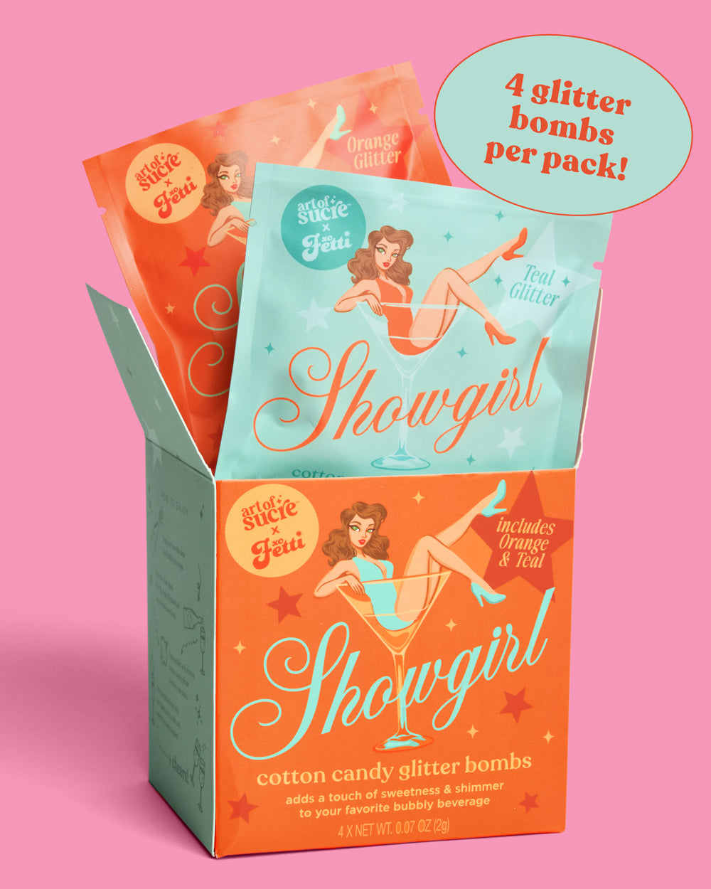 Showgirl Drink Bombs - 4 glitter bombs