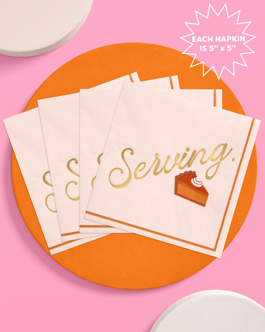 Serving Pie Napkins - 25 gold foil paper napkins