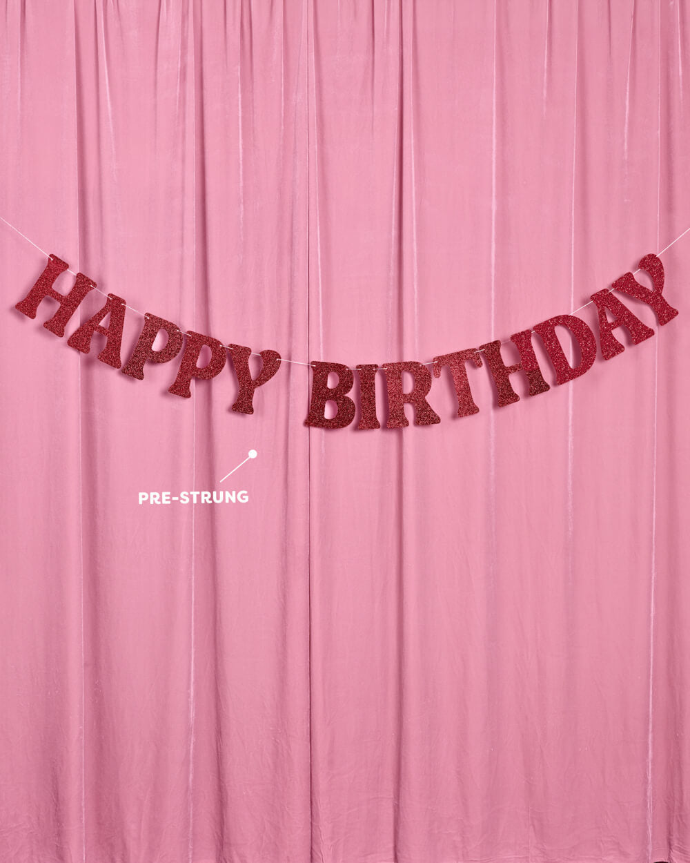 Burgundy Bday Banner - 5 ft burgundy glitter banner