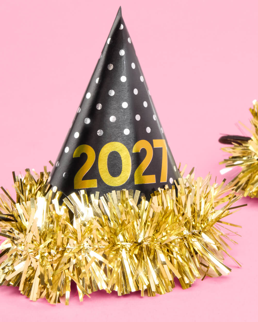 2027 NYE Mini Party Hats - 10 paper cone hats