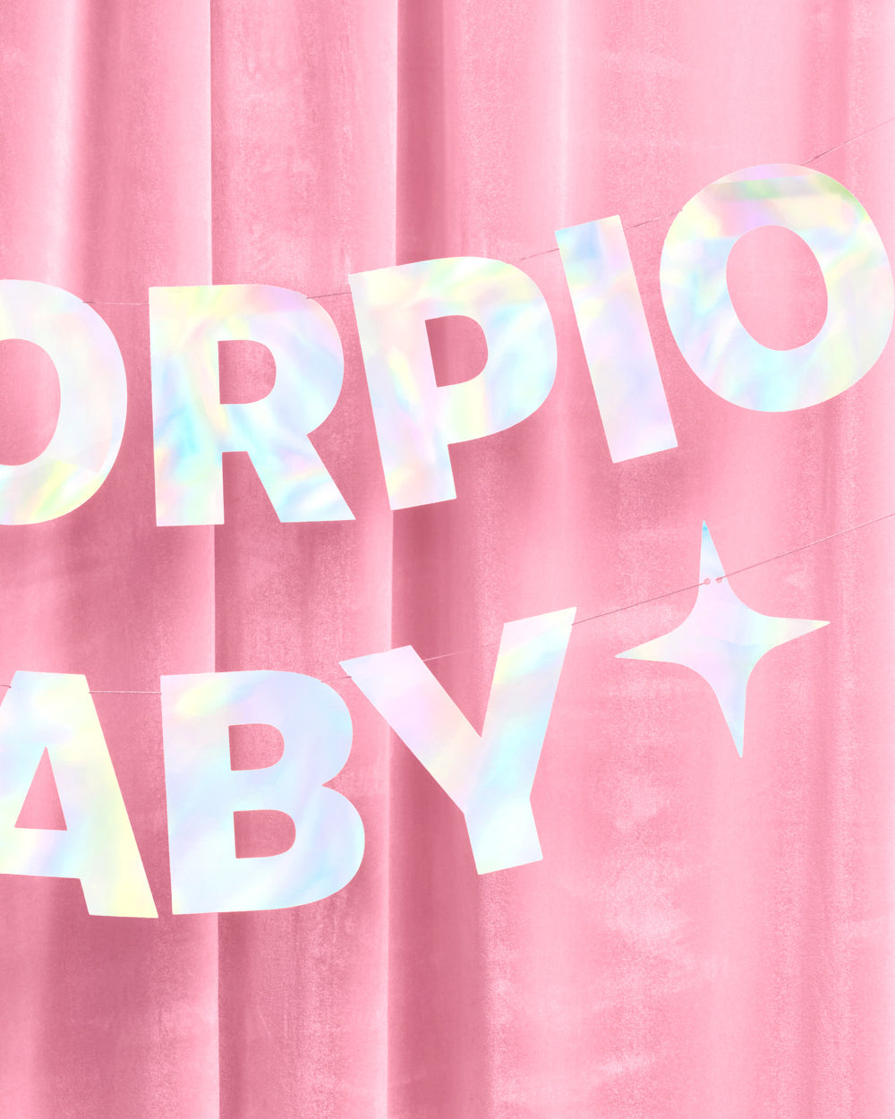 Scorpio Baby Banner - iridescent foil banner