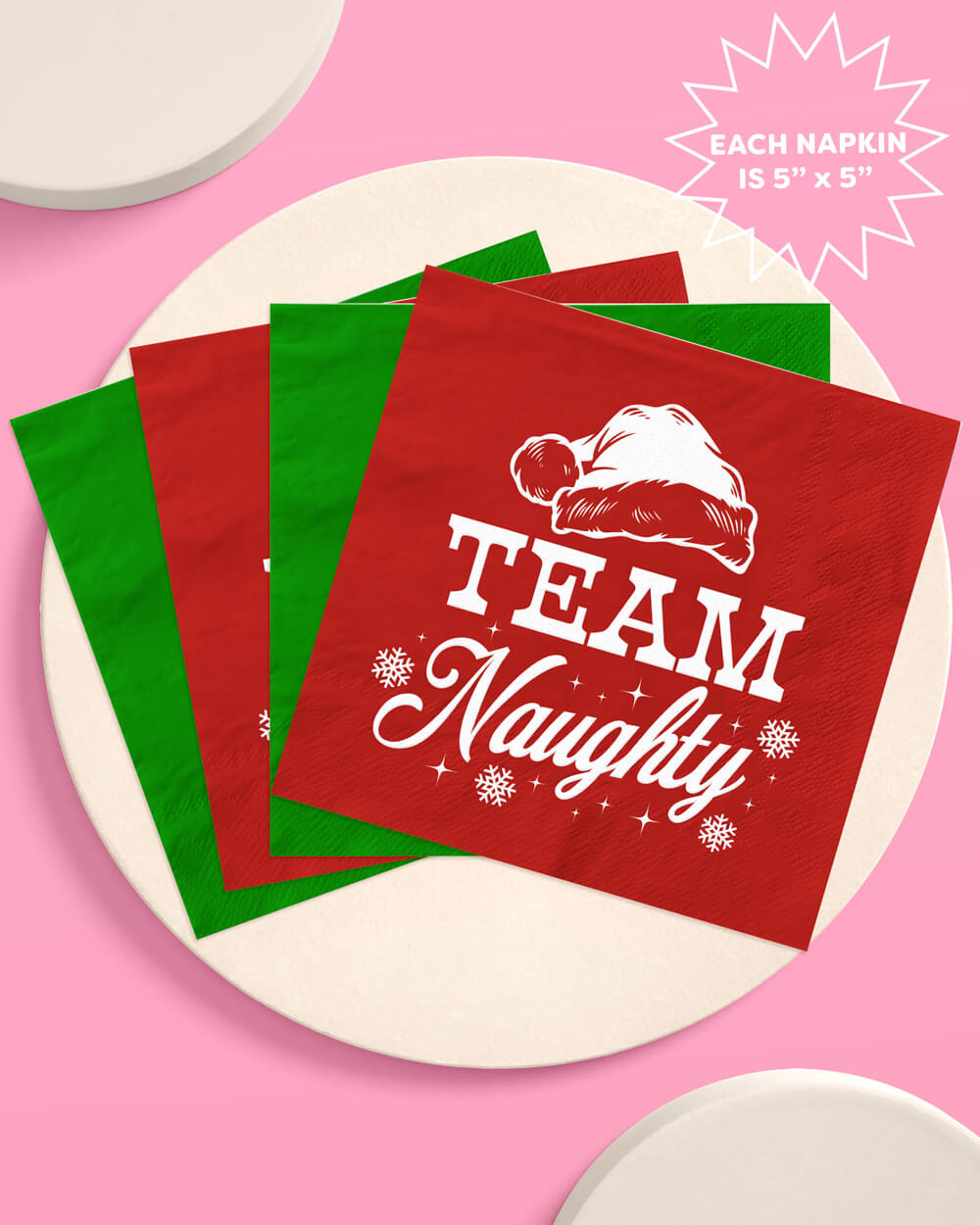 Team Naughty or Nice Napkins - 50 paper napkins