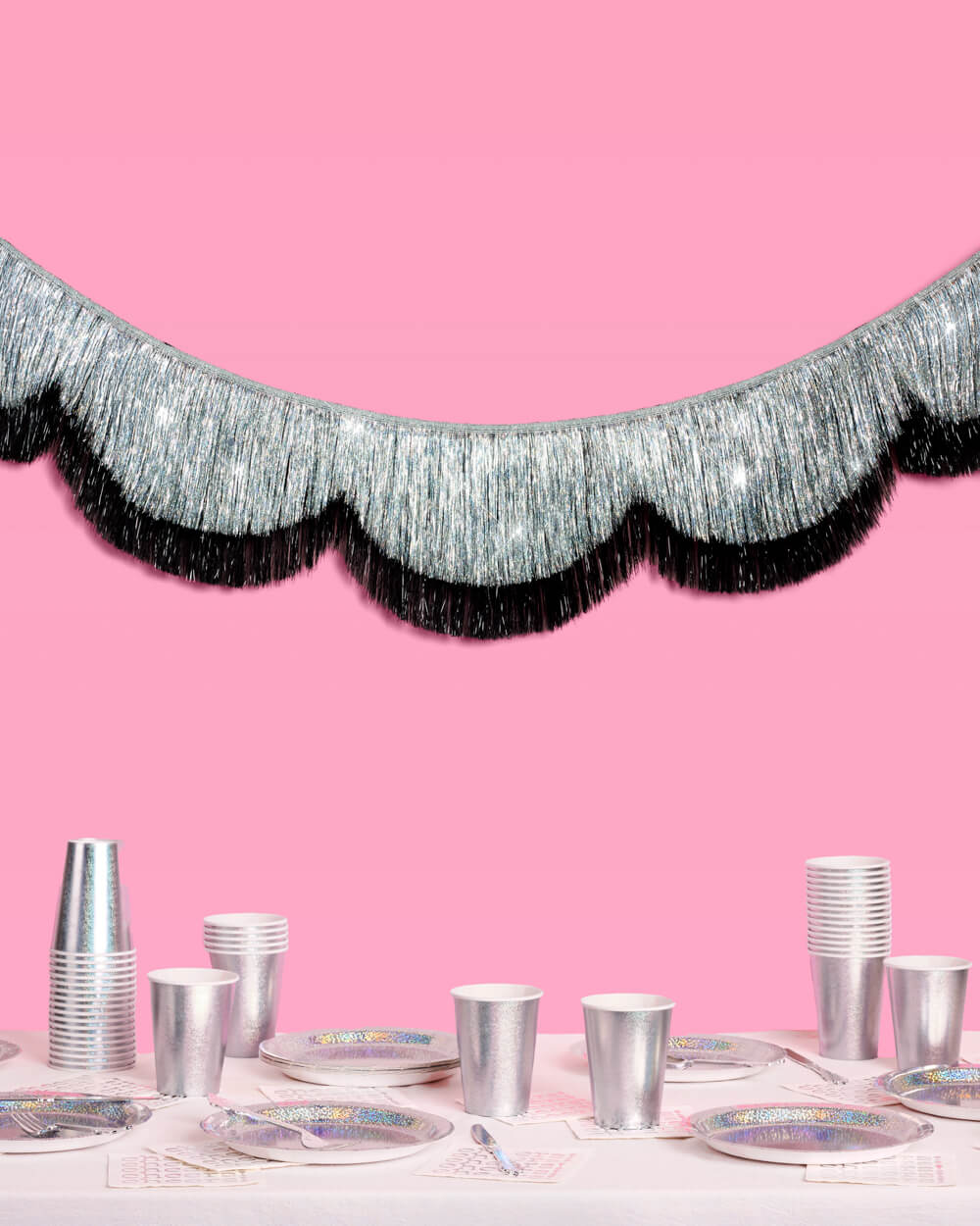 Silver Lining Scallop Fringe - scalloped banner