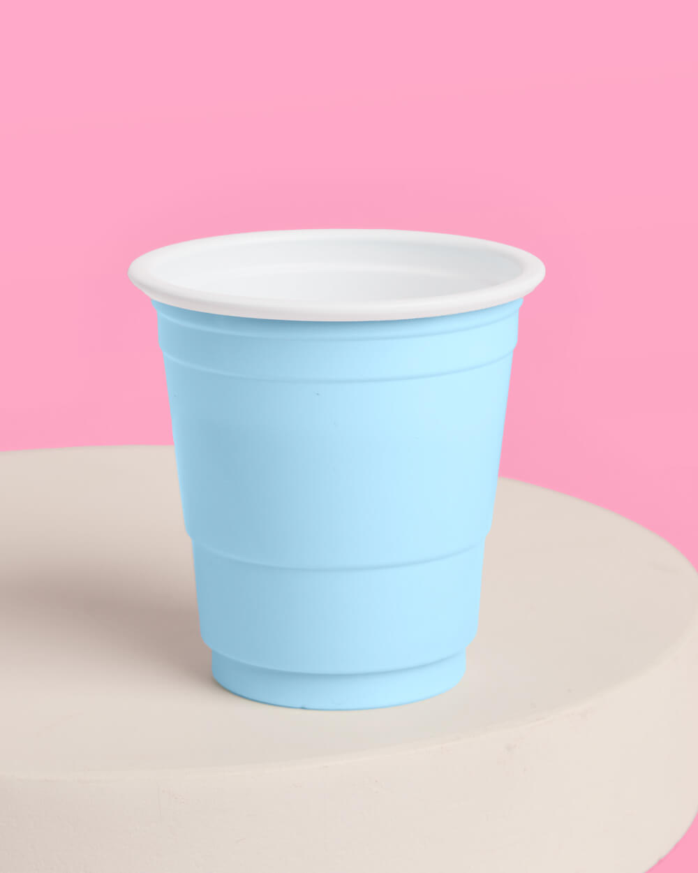 Blue + White Shot Glasses - 50 plastic shot glasses