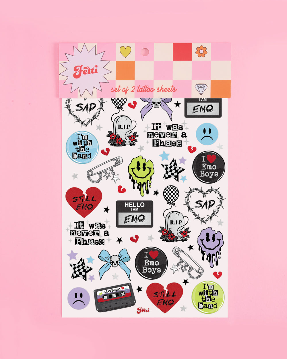Emo Tattoos - 54 foil temporary tattoos