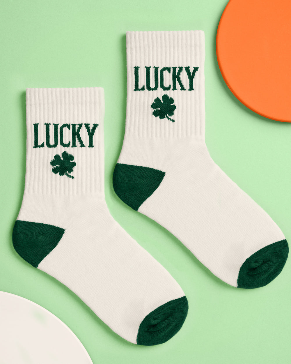 Kiss Me I'm Irish Socks - white tube socks