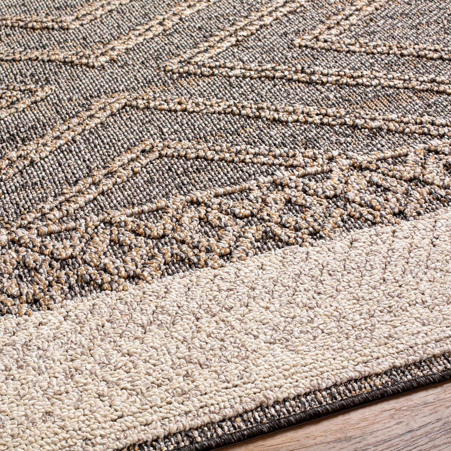 Beige Charcoal Areli Outdoor Area Rug