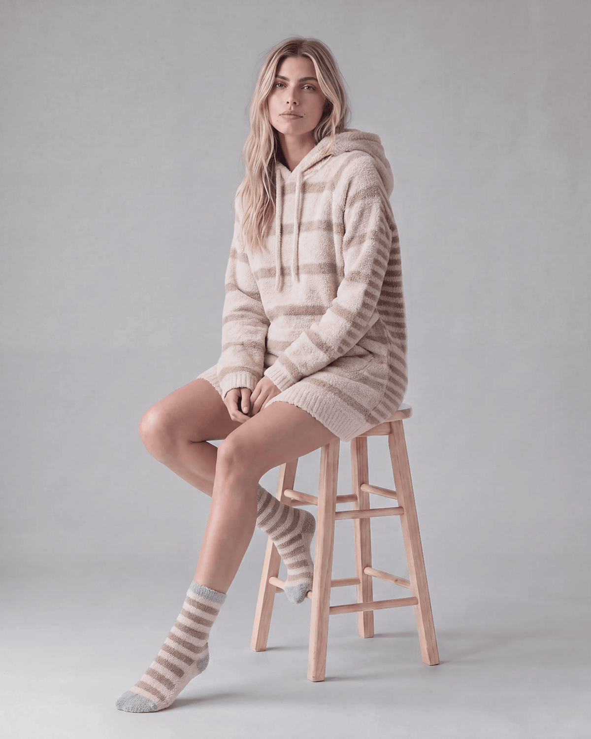 Snug Striped Blanket Hoodie