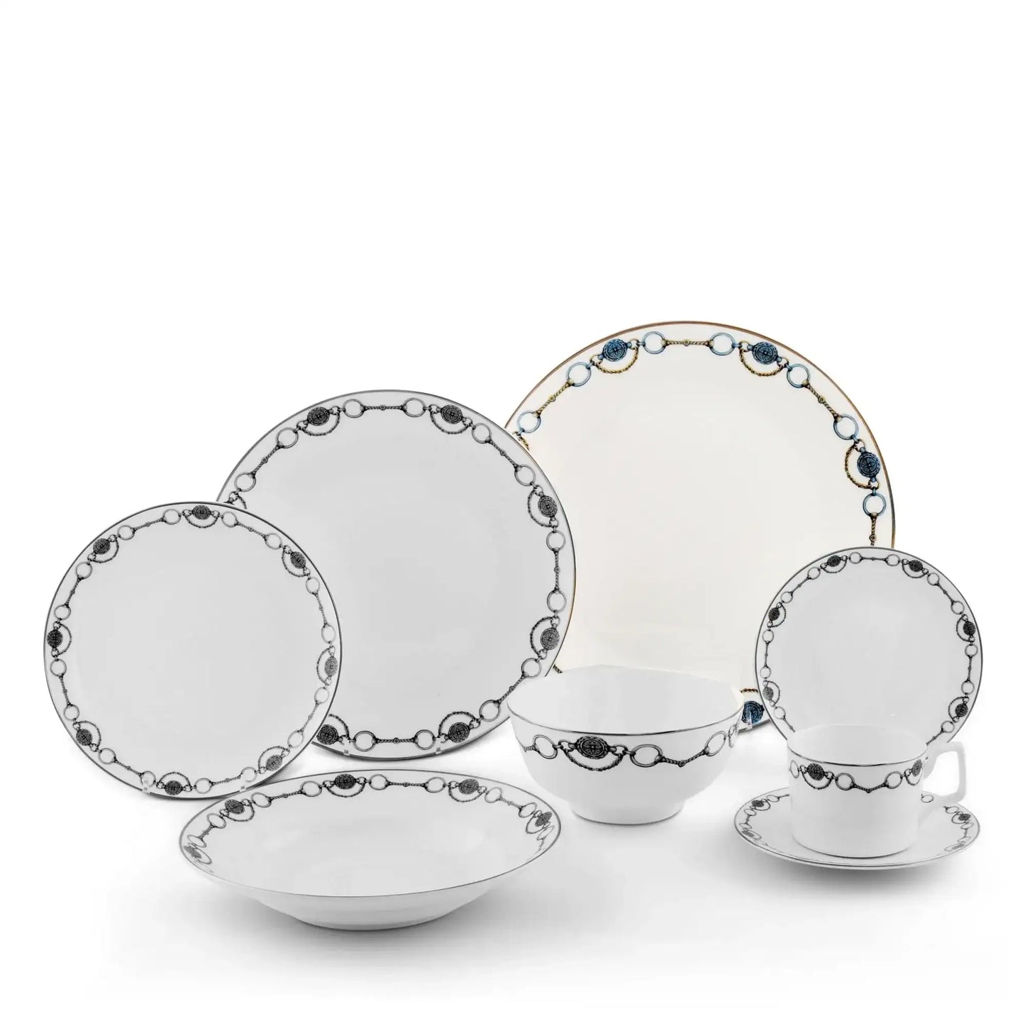 Amarillo Concho Pattern Bone China Round Dinner Plate