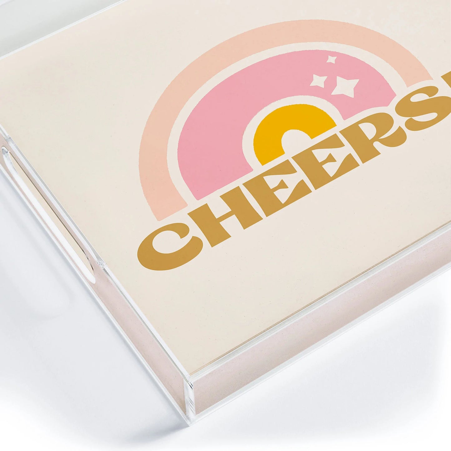 Cheery Cheers Acrylic Tray - Medium w/Handles
