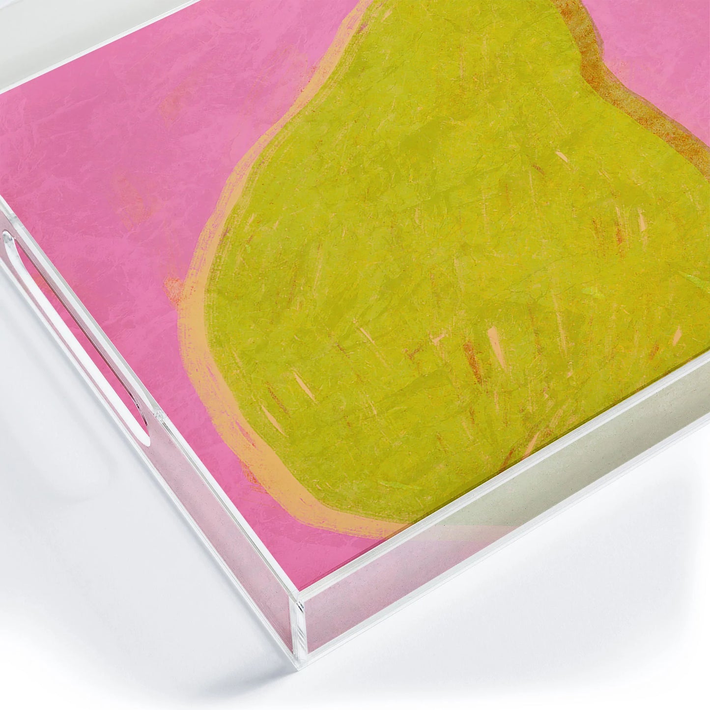Modern Pear Acrylic Tray - Medium w/Handles