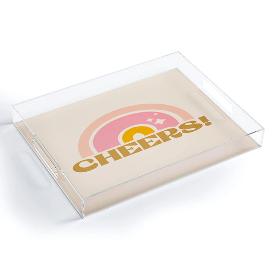 Cheery Cheers Acrylic Tray - Medium w/Handles