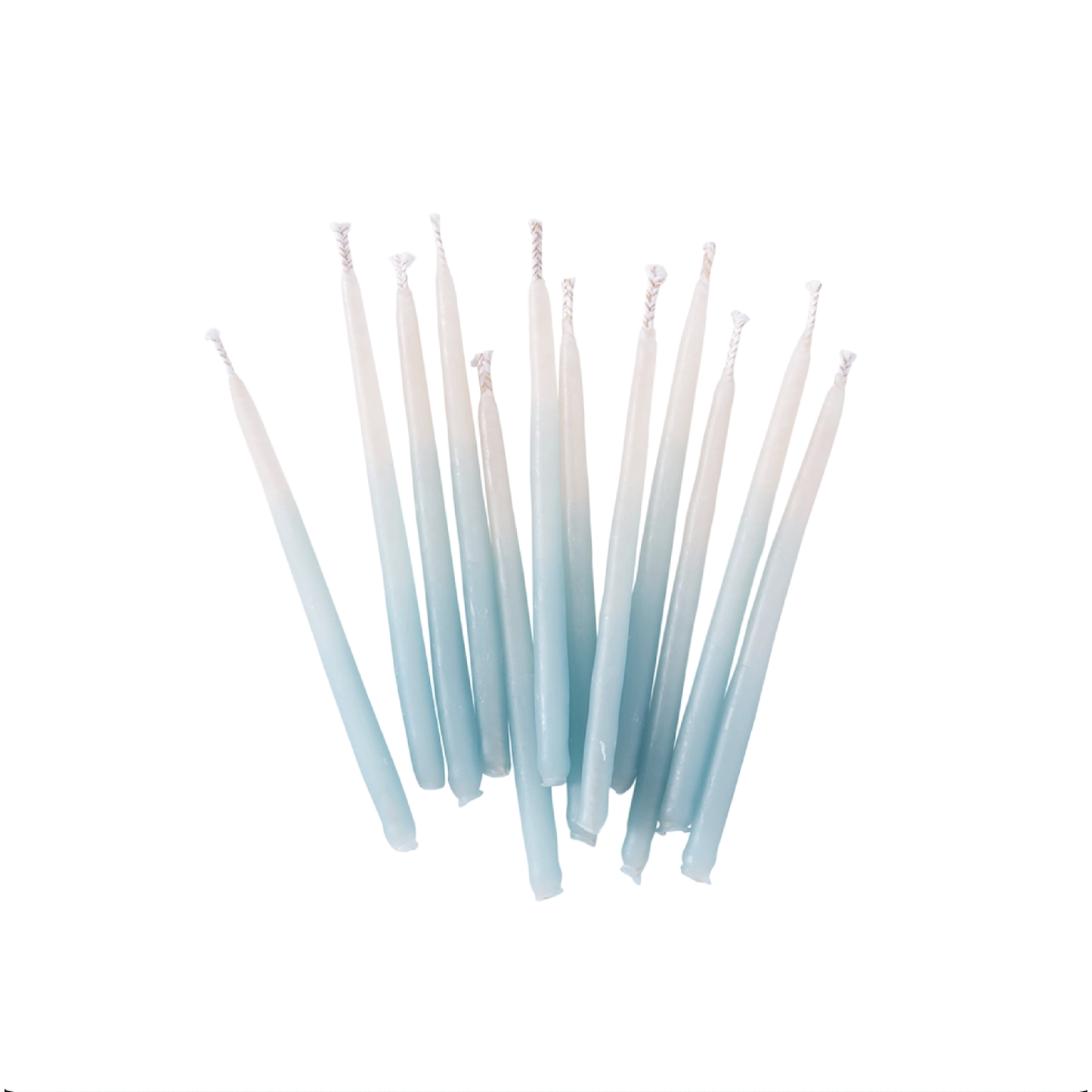 SALE - Aqua Ombre Beeswax Birthday Candles