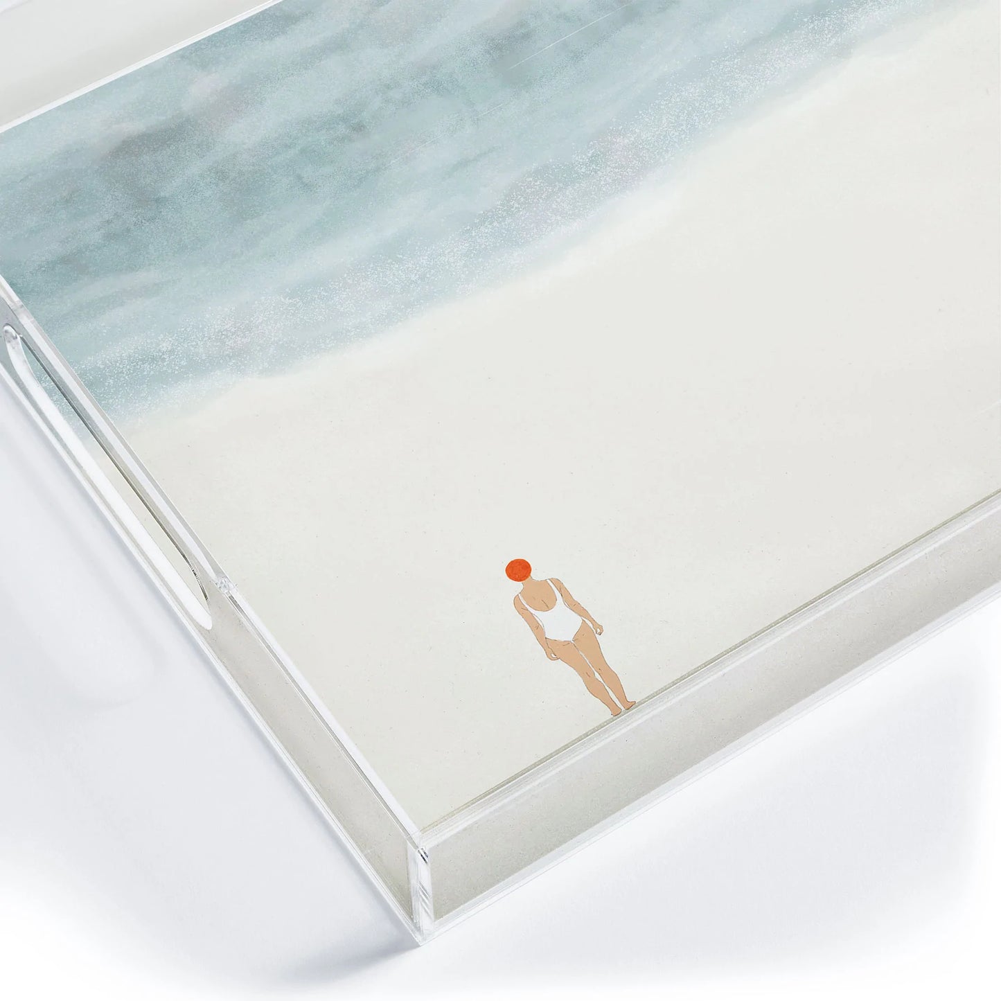 Alone with the Sea Acrylic Tray - Medium w/Handles