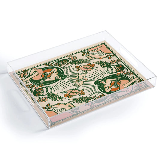 Whiskey Lyrics Acrylic Tray - Medium w/Handles