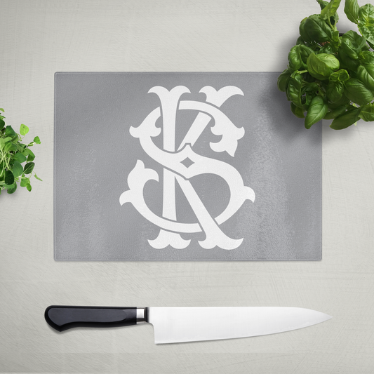 Grey Cutting + Presentation Board - 2 Letter Monogram