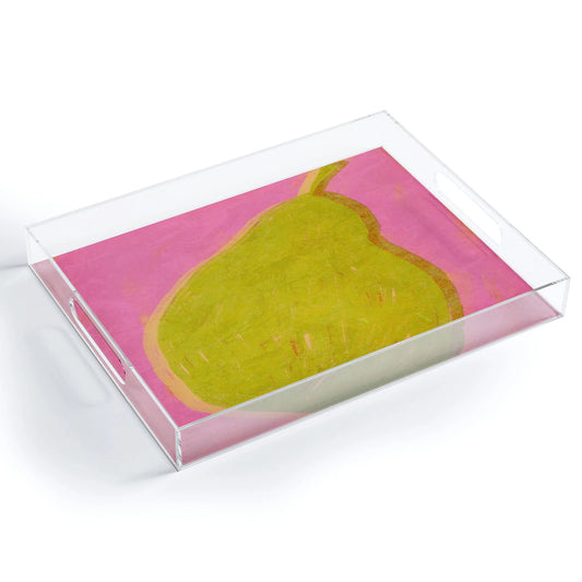 Modern Pear Acrylic Tray - Medium w/Handles