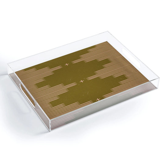 Southwest Minimalist Retro Acrylic Tray - Medium w/Handles