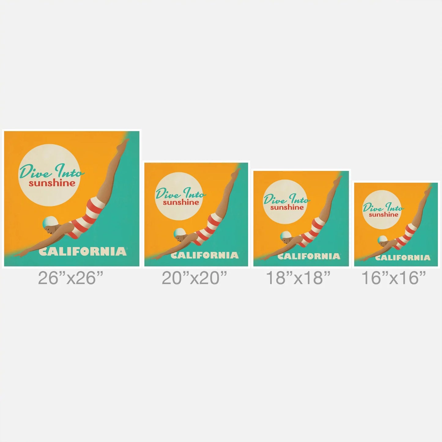 Dive California Throw Pillow