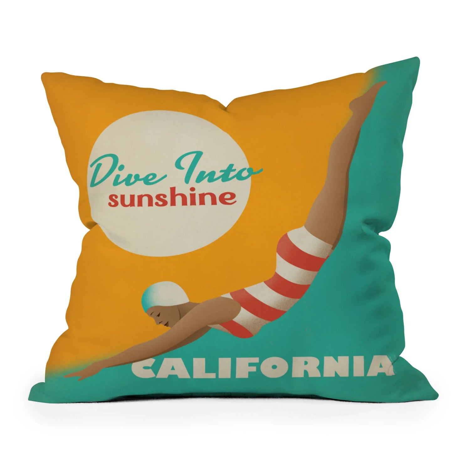 Dive California Throw Pillow