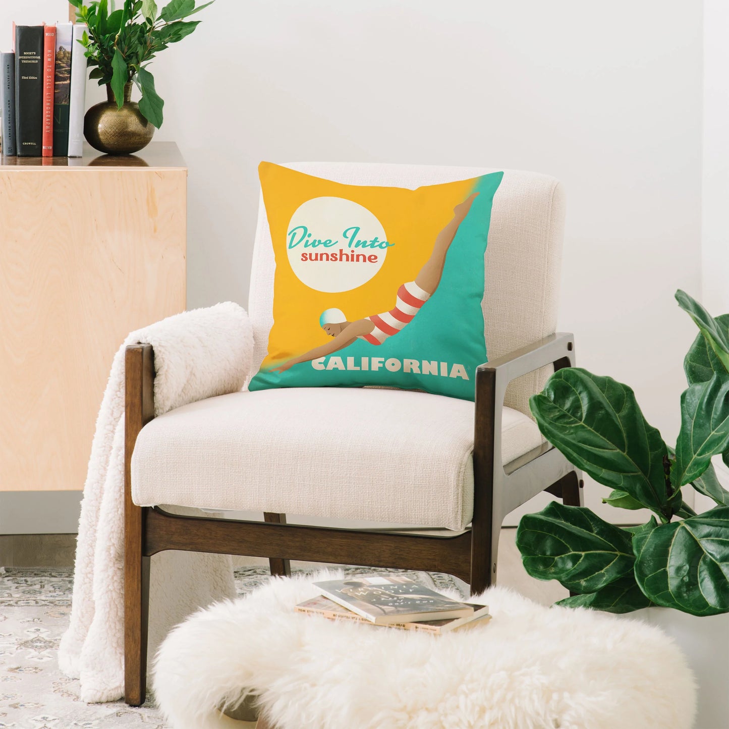 Dive California Throw Pillow