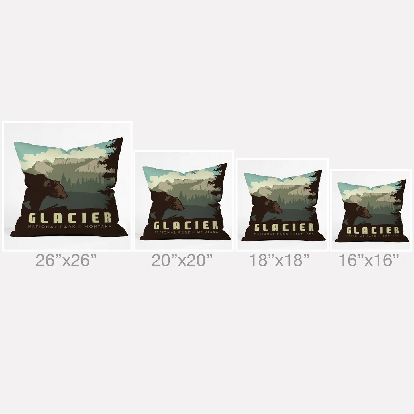 Glacier National Park Throw Pillow