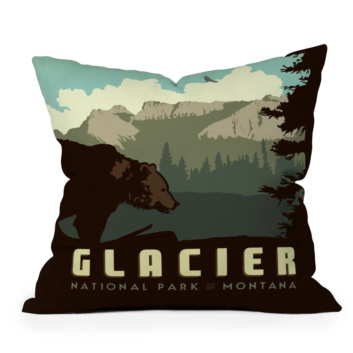 Glacier National Park Throw Pillow