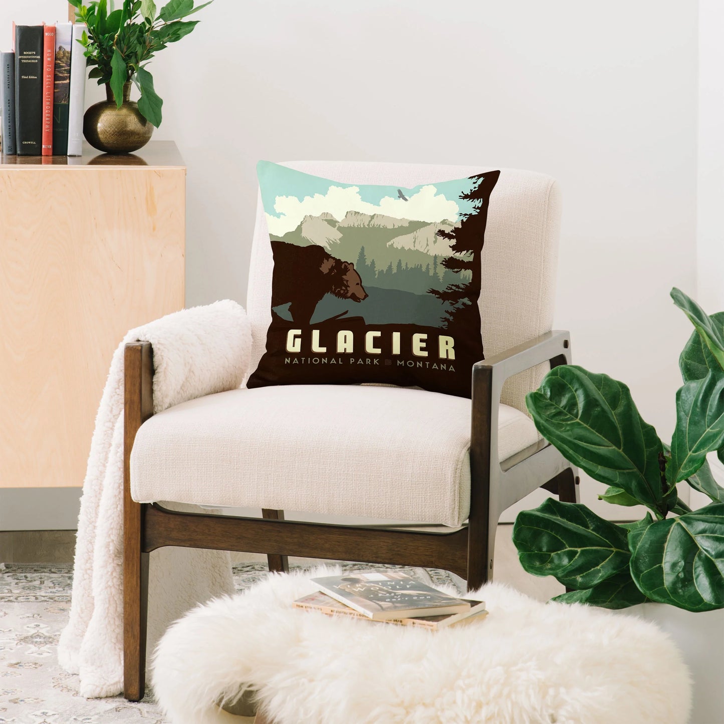Glacier National Park Throw Pillow