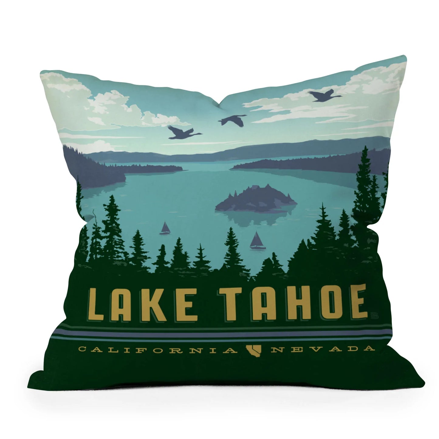 Lake Tahoe Throw Pillow