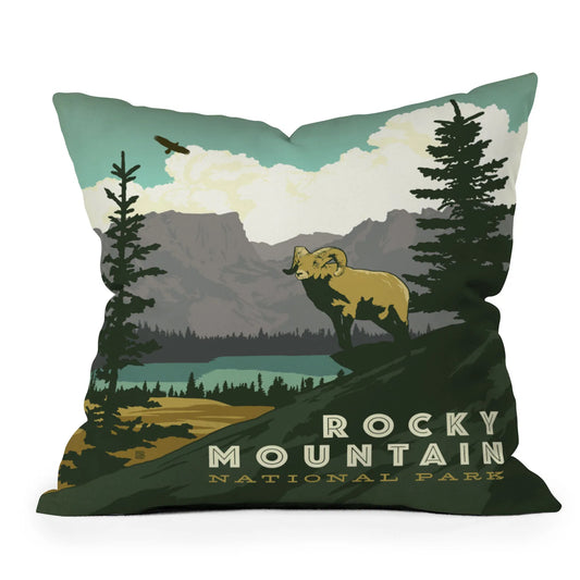 Rocky Mountain National Park Throw Pillow