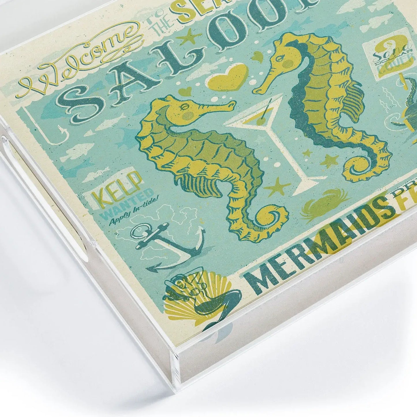 Seahorse Saloon Acrylic Tray - Medium w/Handles