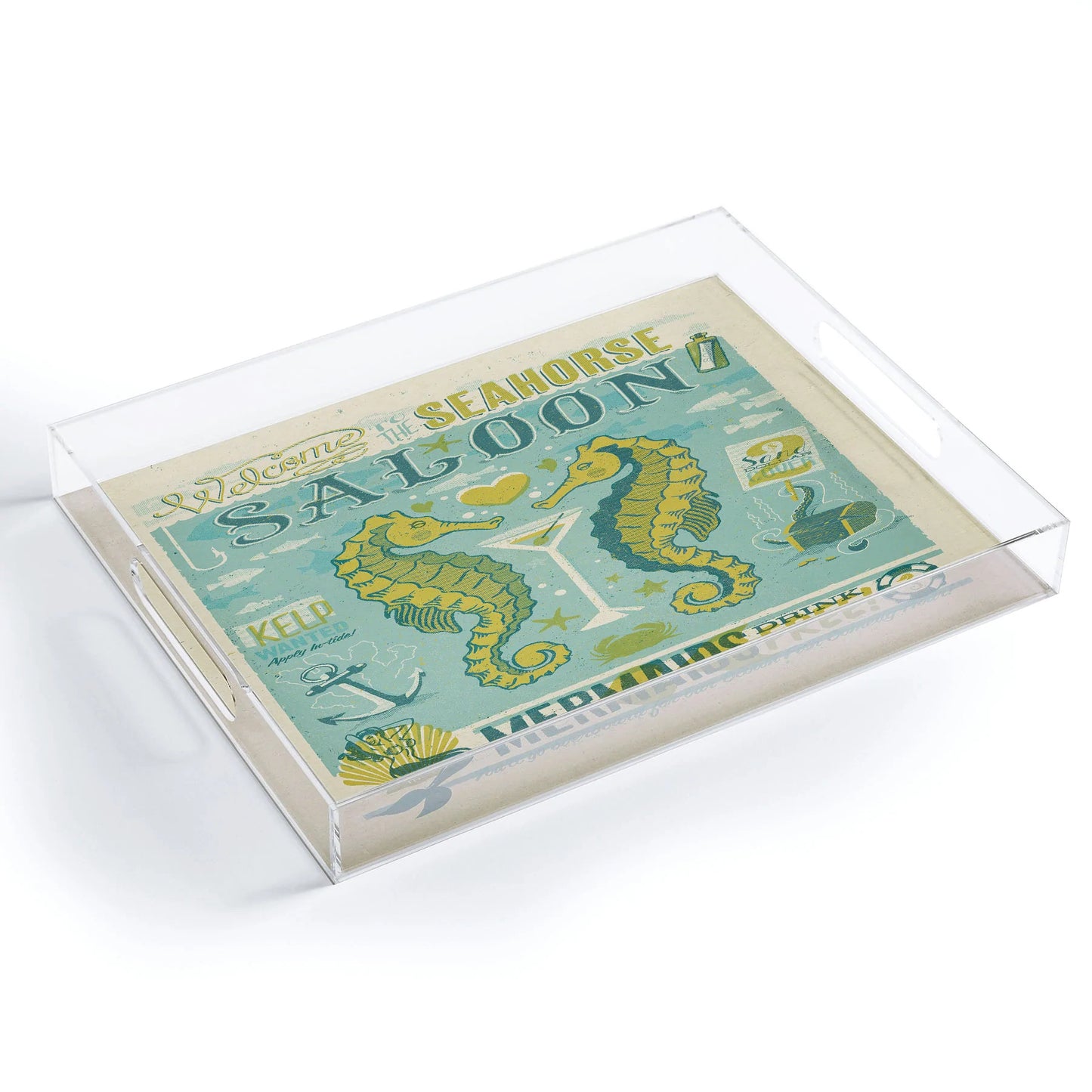 Seahorse Saloon Acrylic Tray - Medium w/Handles
