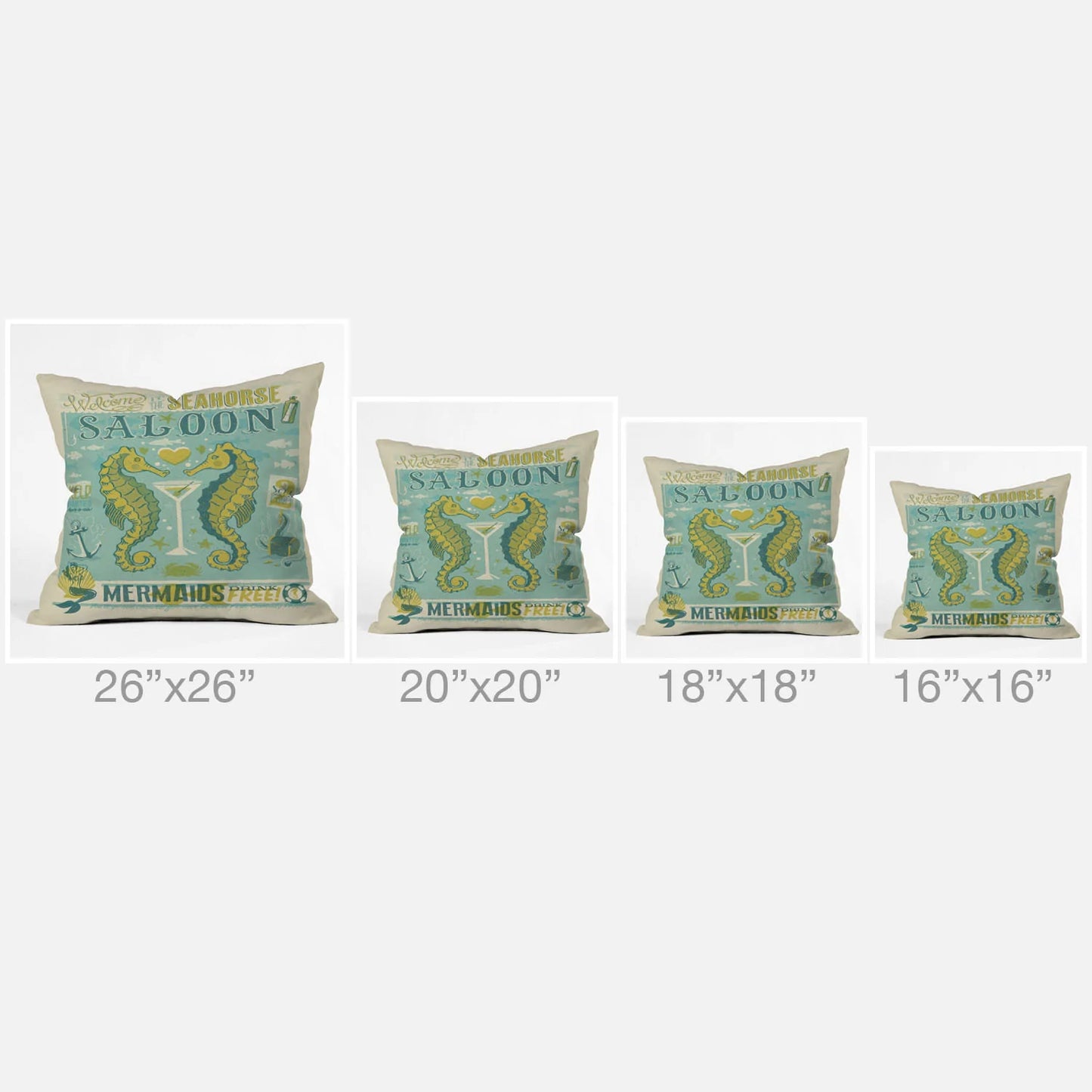 Seahorse Saloon Throw Pillow