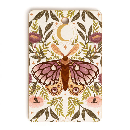 Countryside Garden Moth Bamboo Cutting Board