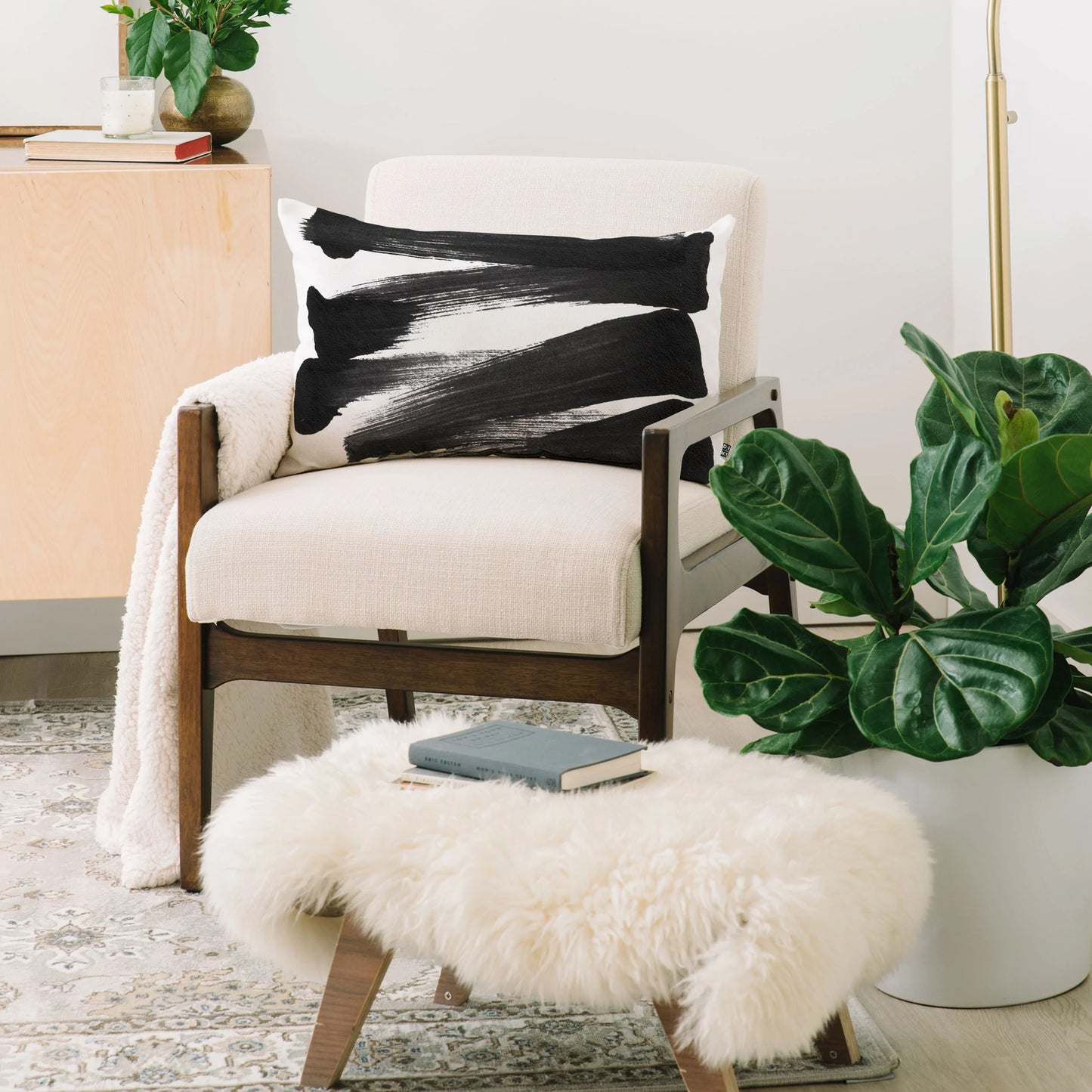 Brush Strokes Lumbar Throw Pillow