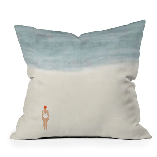 Alone with the Sea Throw Pillow