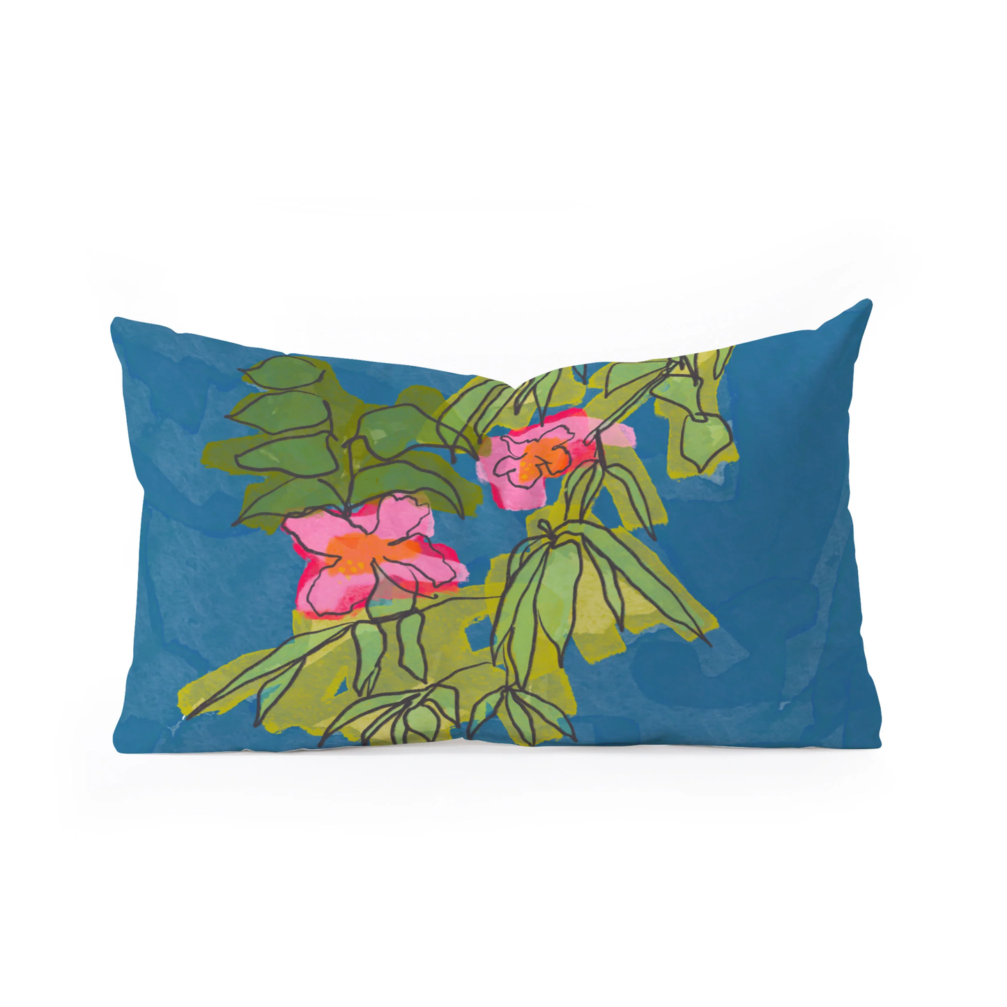 Flowers on Captiva Lumbar Throw Pillow